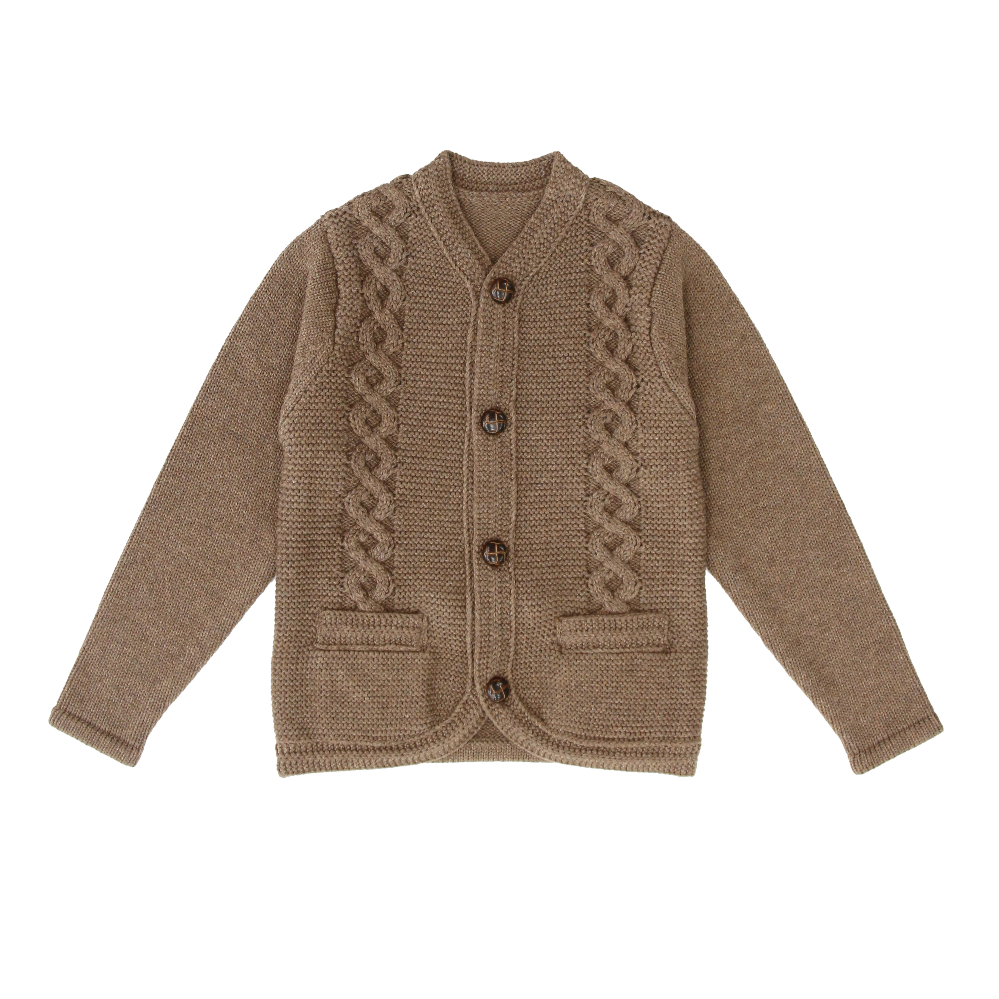 Coco Blanc Mocha cabled knit cardigan