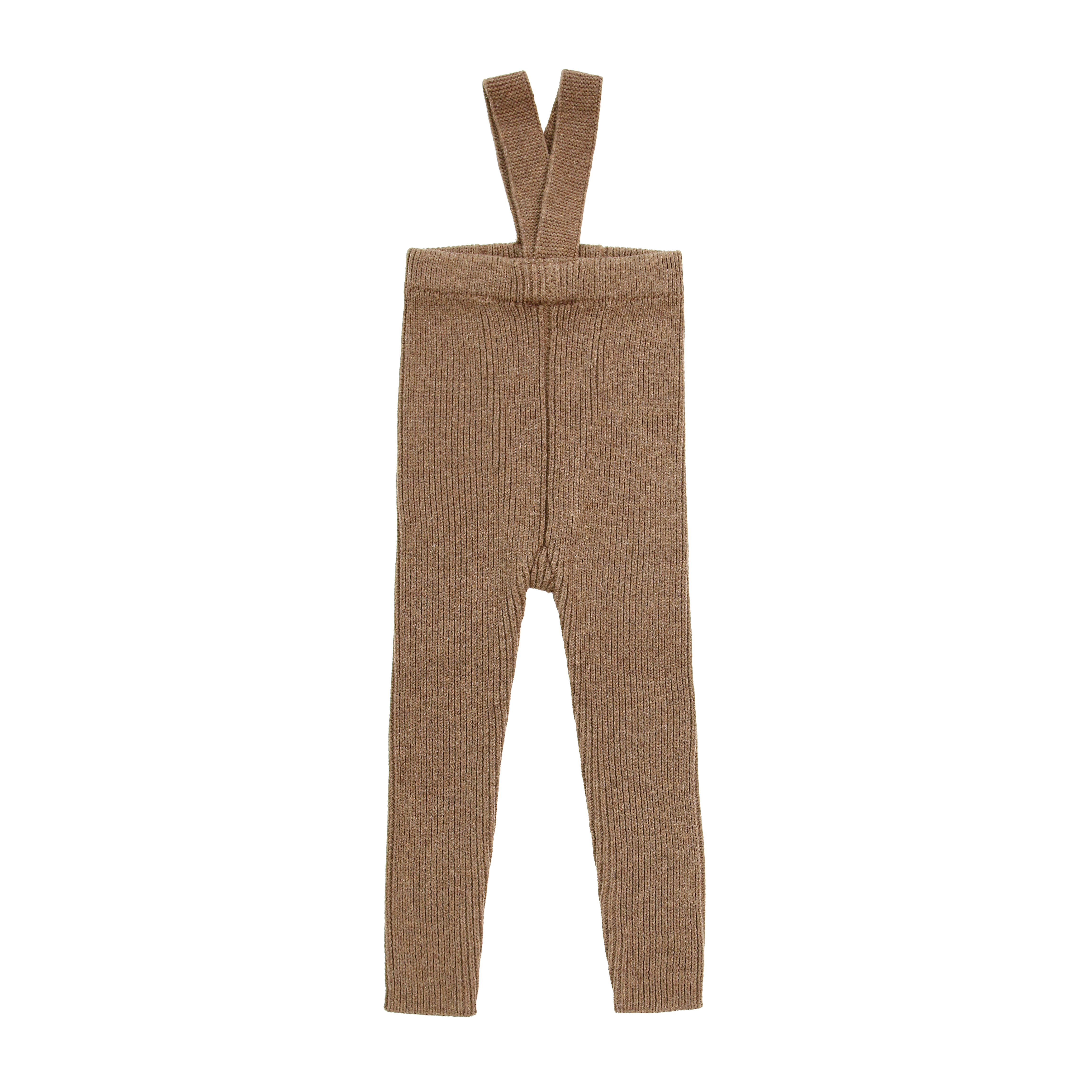 Coco Blanc Mocha knit suspender leggings
