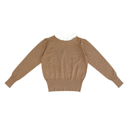 Coco Blanc Ruffle collar neck sweater
