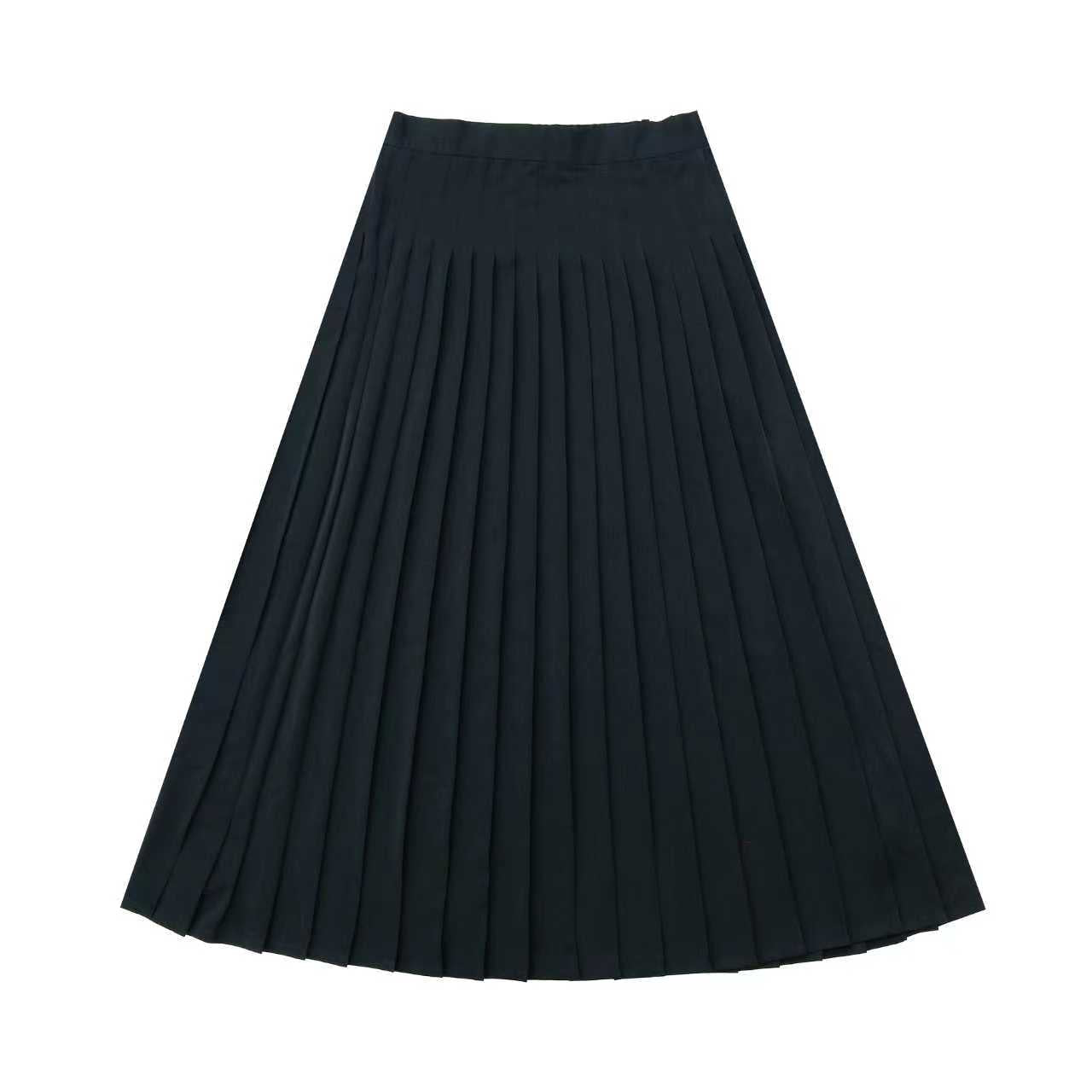 Coco Blanc Pleated silk skirt