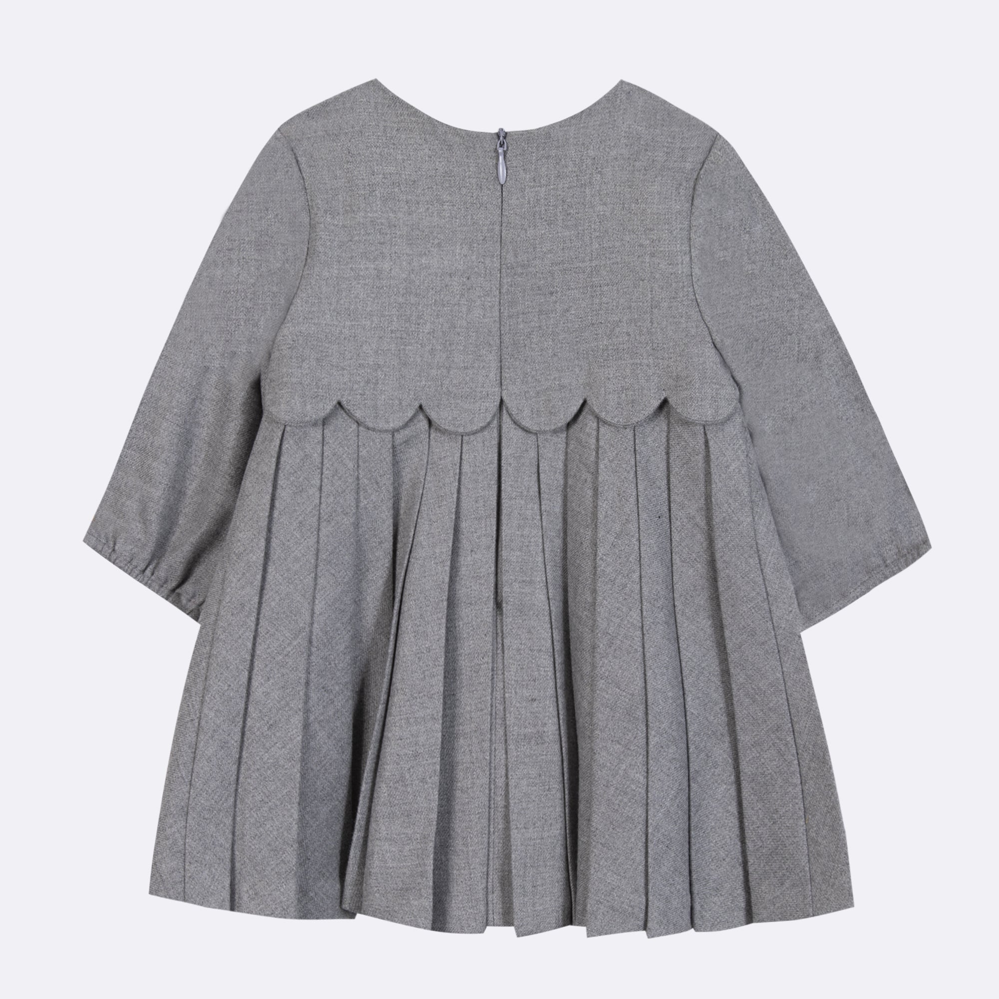 Tartine Scallop pleated grey dress