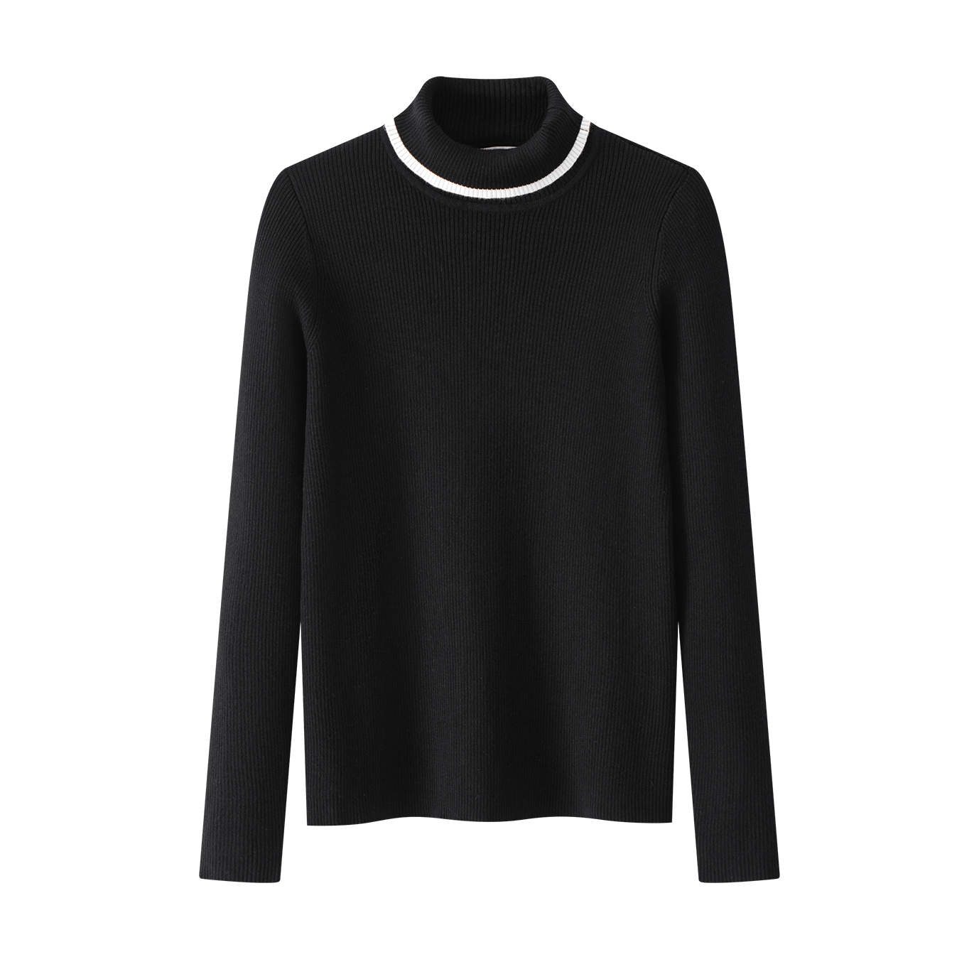 Coco Blanc Ribbed black turtleneck - Flying Colors