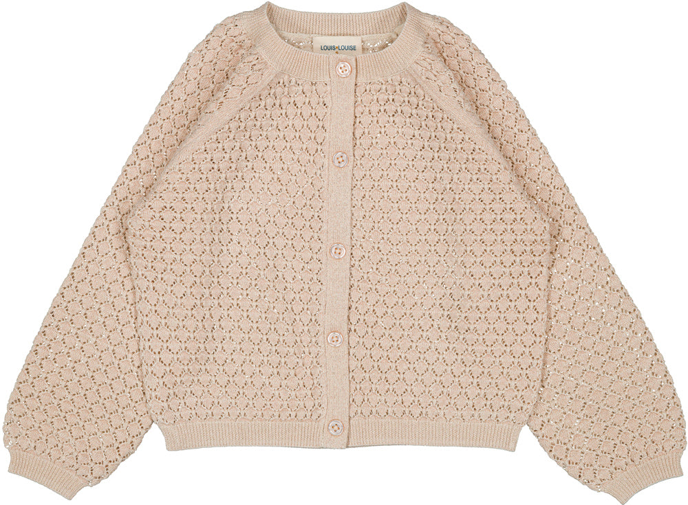 Louis Louise Knitted cream lurex cardigan