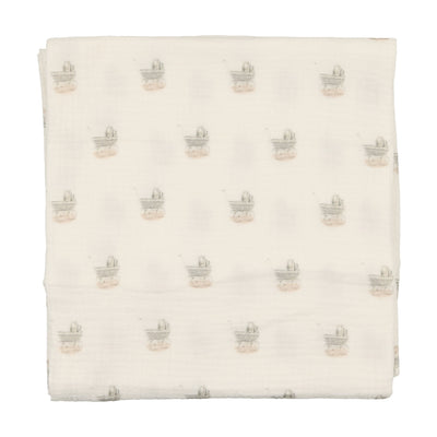 Carriage print snow white girls blanket by Bee & Dee