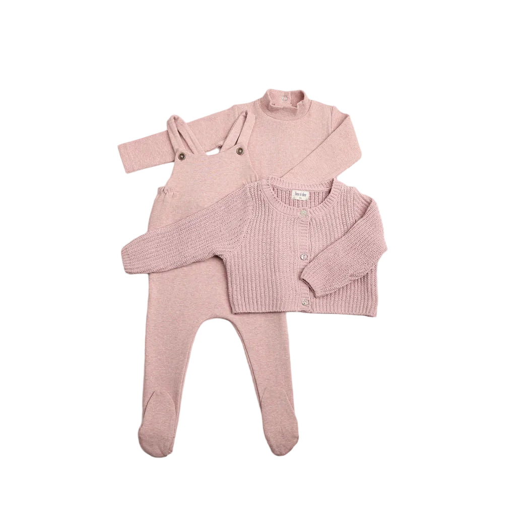 Bee & Dee Chenille rose cardigan overall set - Flying Colors