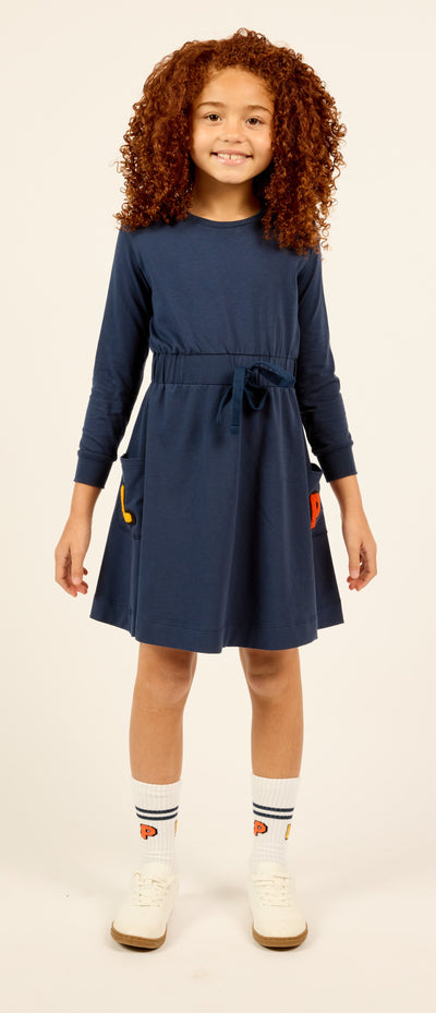 Pocket navy dress by Little Parni
