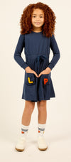 Pocket navy dress by Little Parni