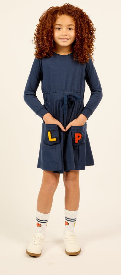Pocket navy dress by Little Parni