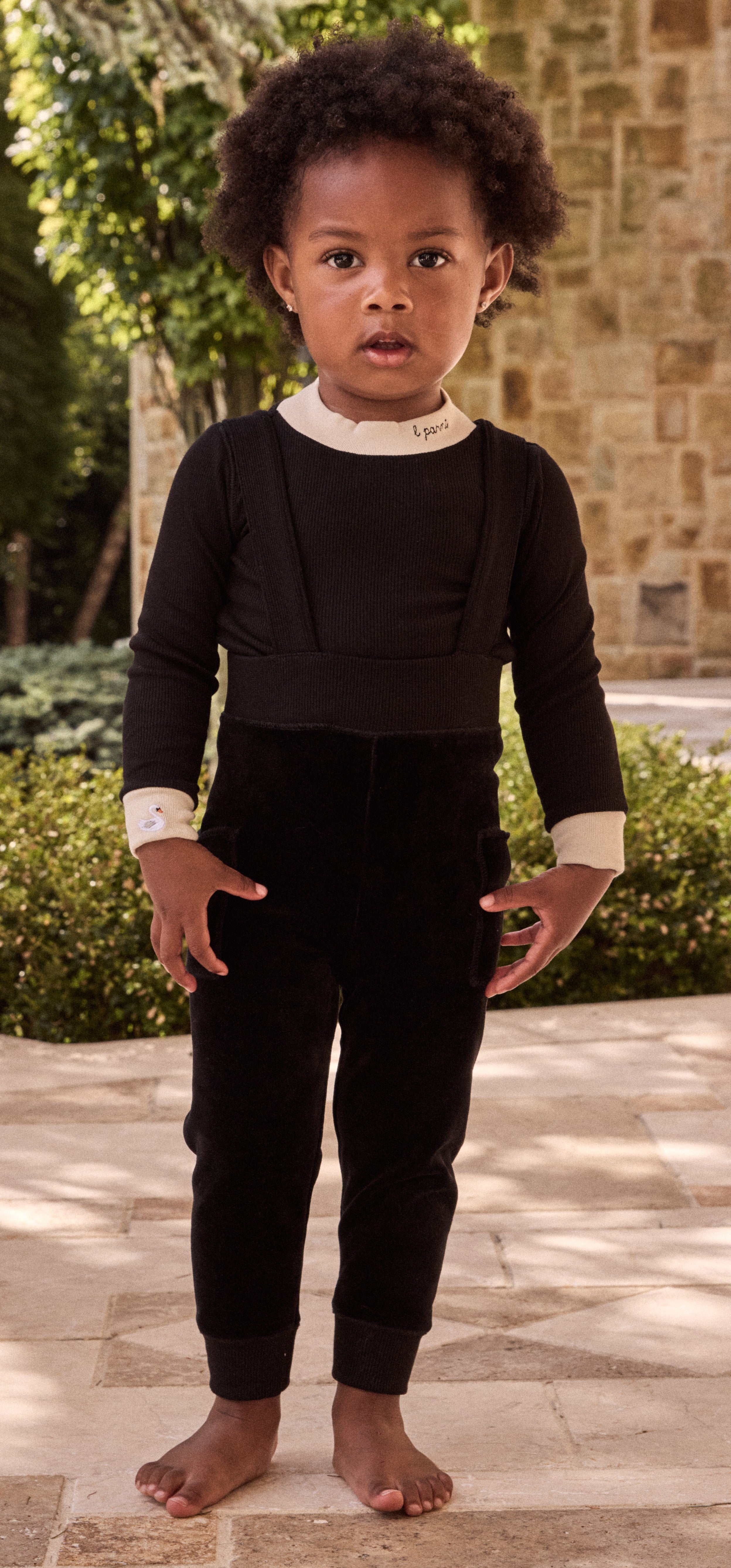 Little Parni Velour Overall set