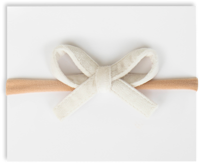 Mini velvet bow headbands by Adora