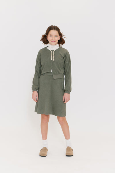 Green fleece top by Crew Basics