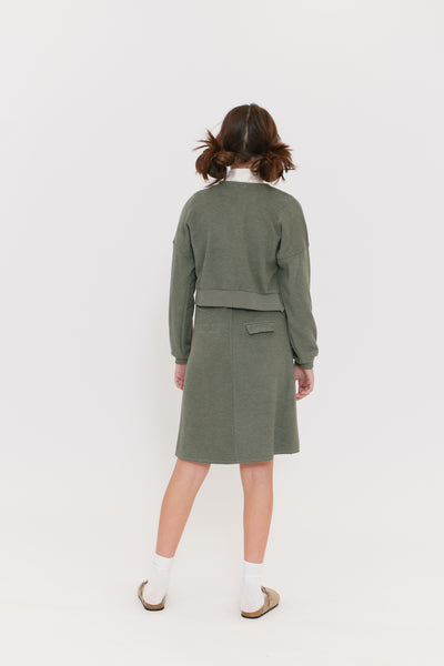Green fleece top by Crew Basics