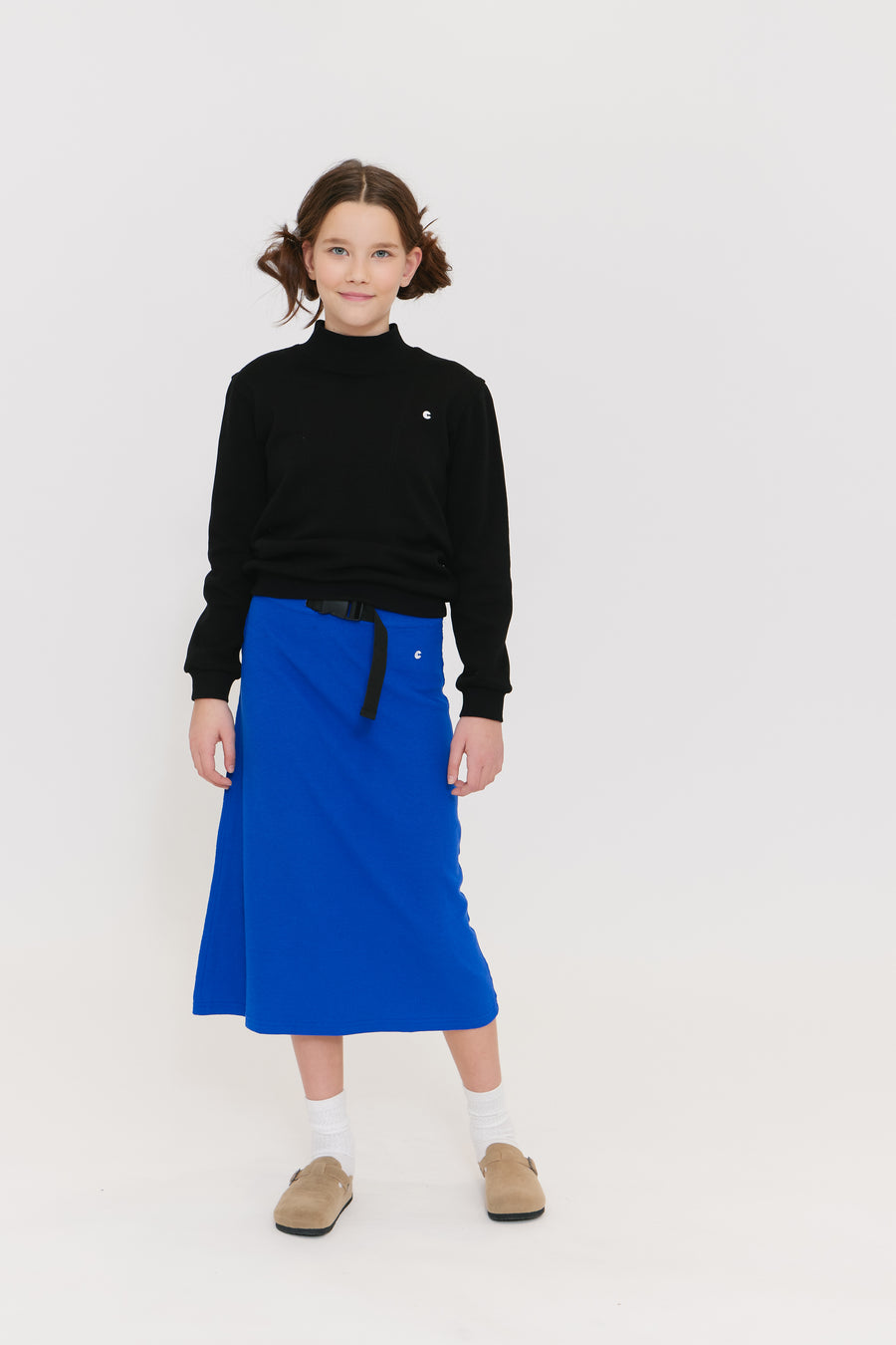 Buckle blue skirt by Crew Basics
