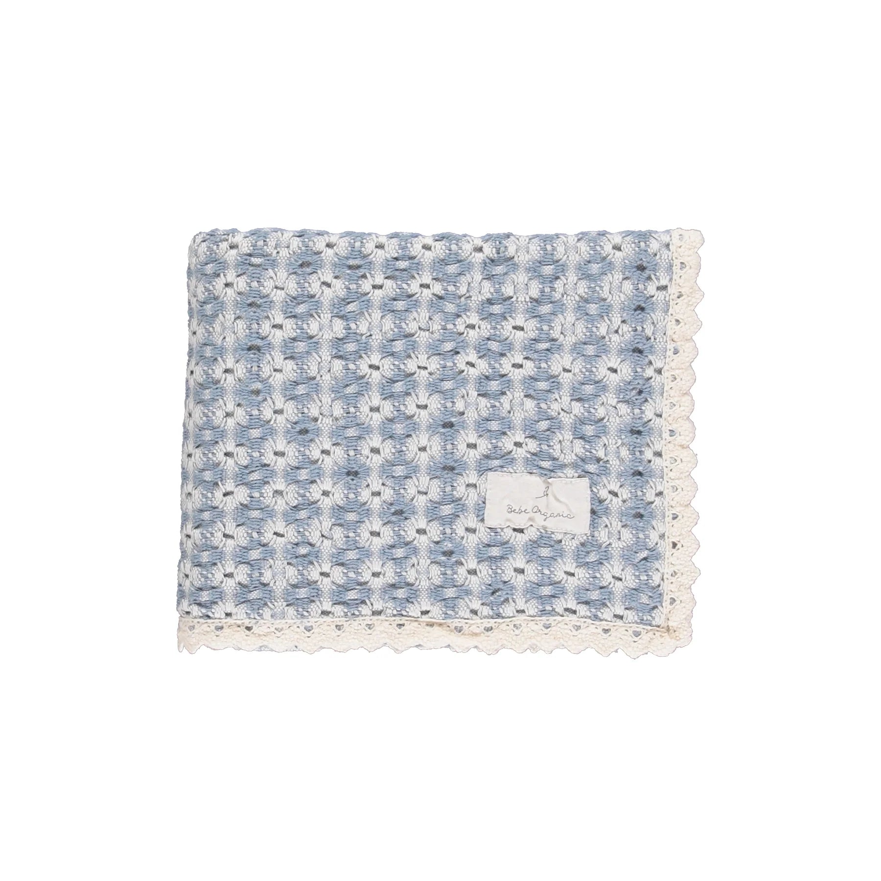 Bebe Organic Blue Crochet Blanket