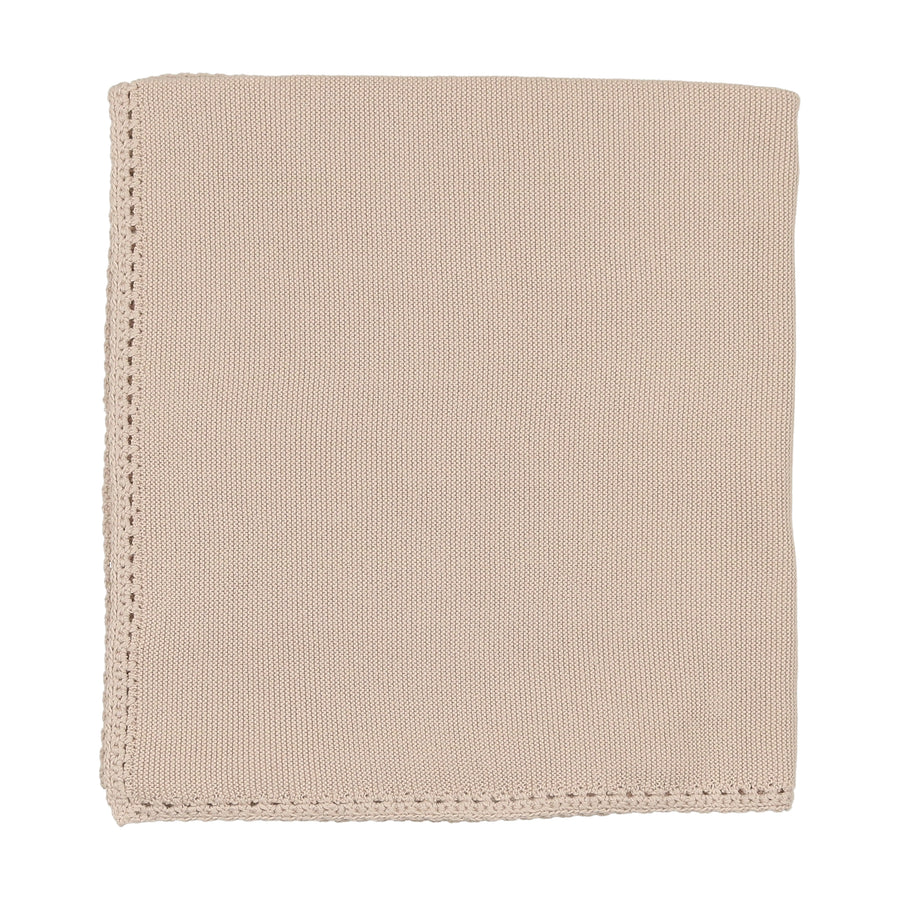 Crochet trim oat blanket by Bee & Dee