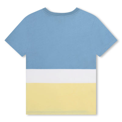 Pale blue color block tee by DKNY