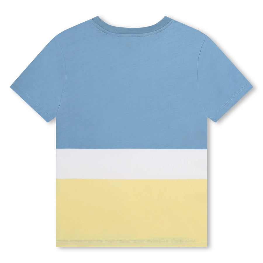 Pale blue color block tee by DKNY