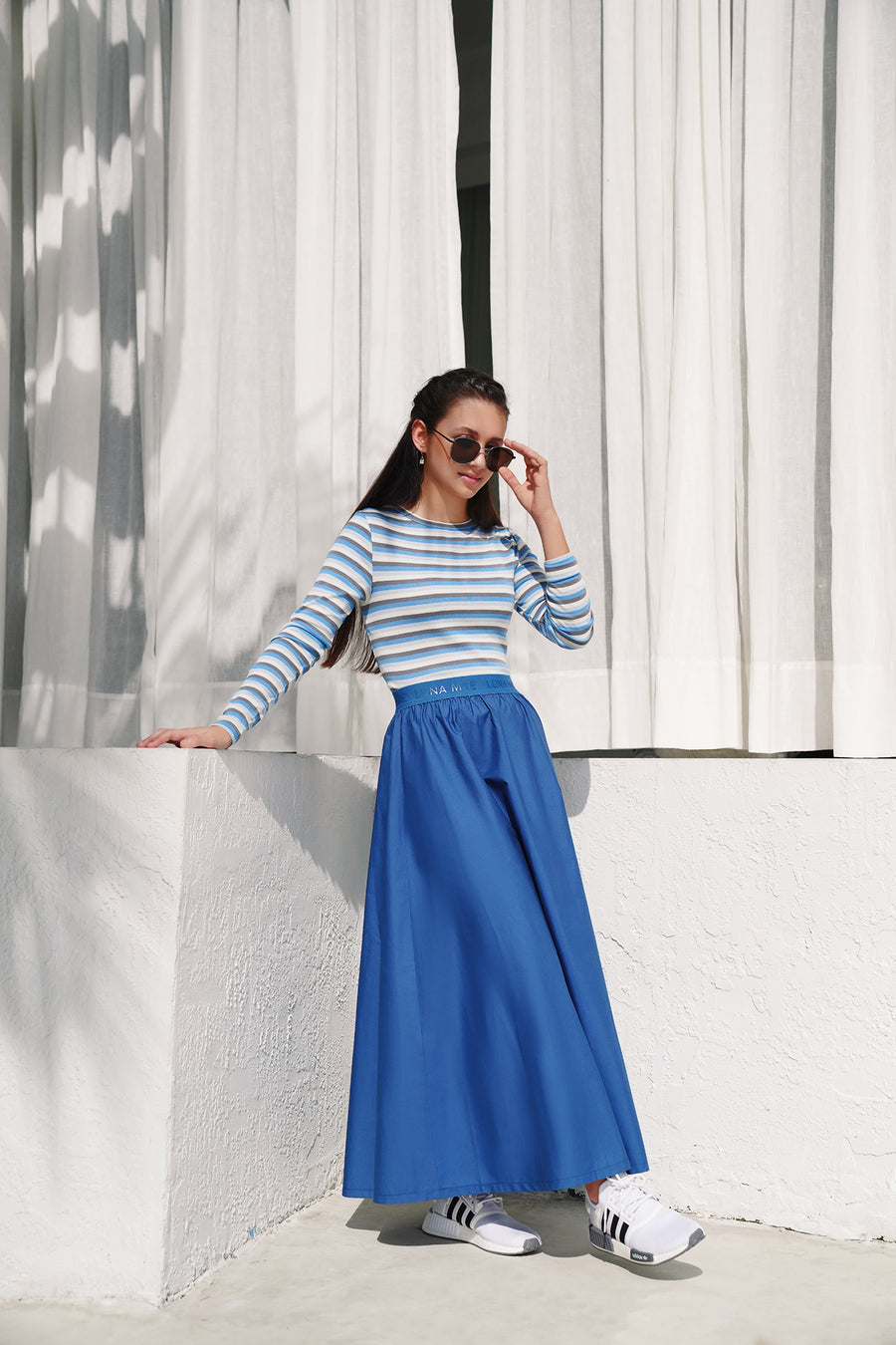 Evie denim blue skirt by Luna Mae