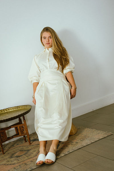 High waist cream skirt by Gem