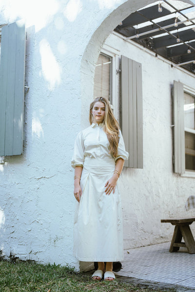 High waist cream skirt by Gem