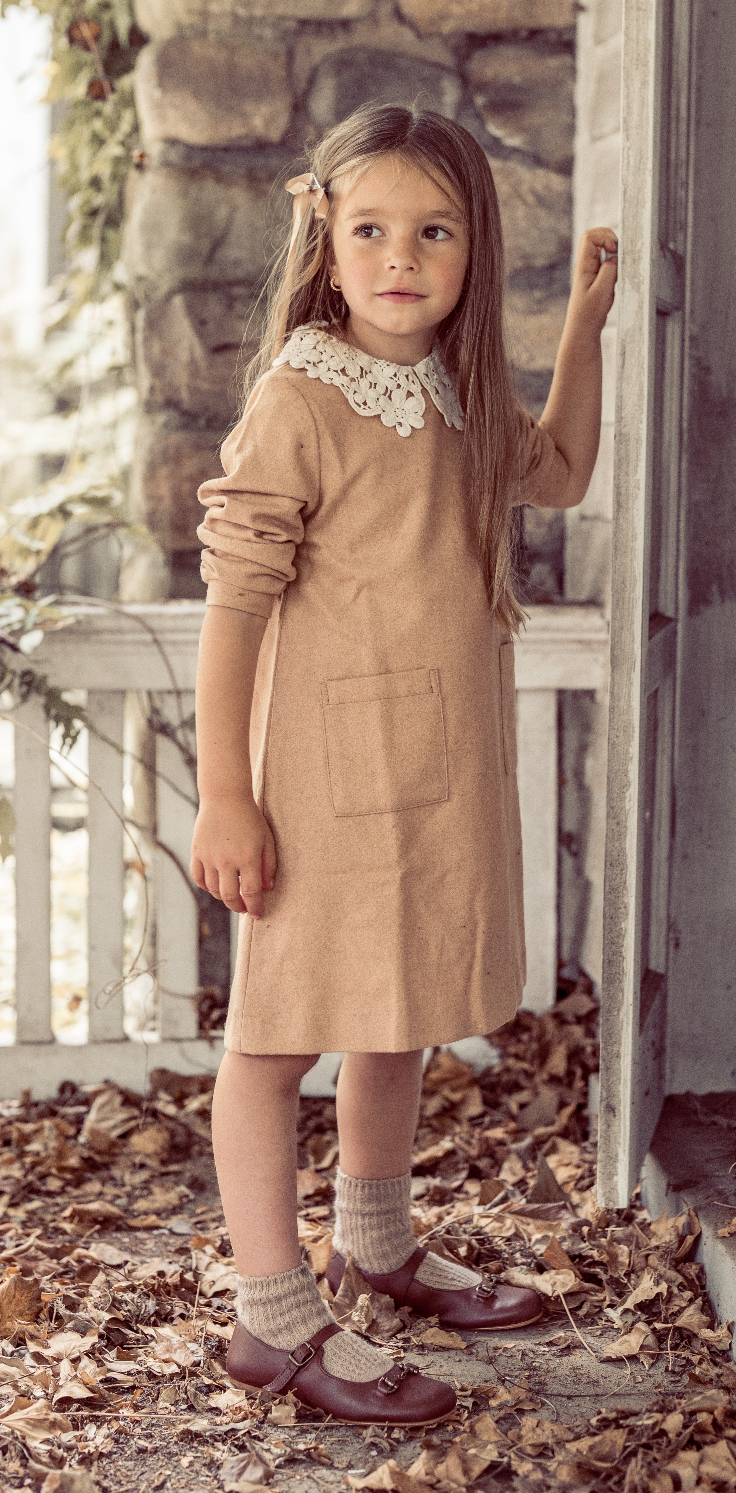 Coco Blanc Lace collar dress