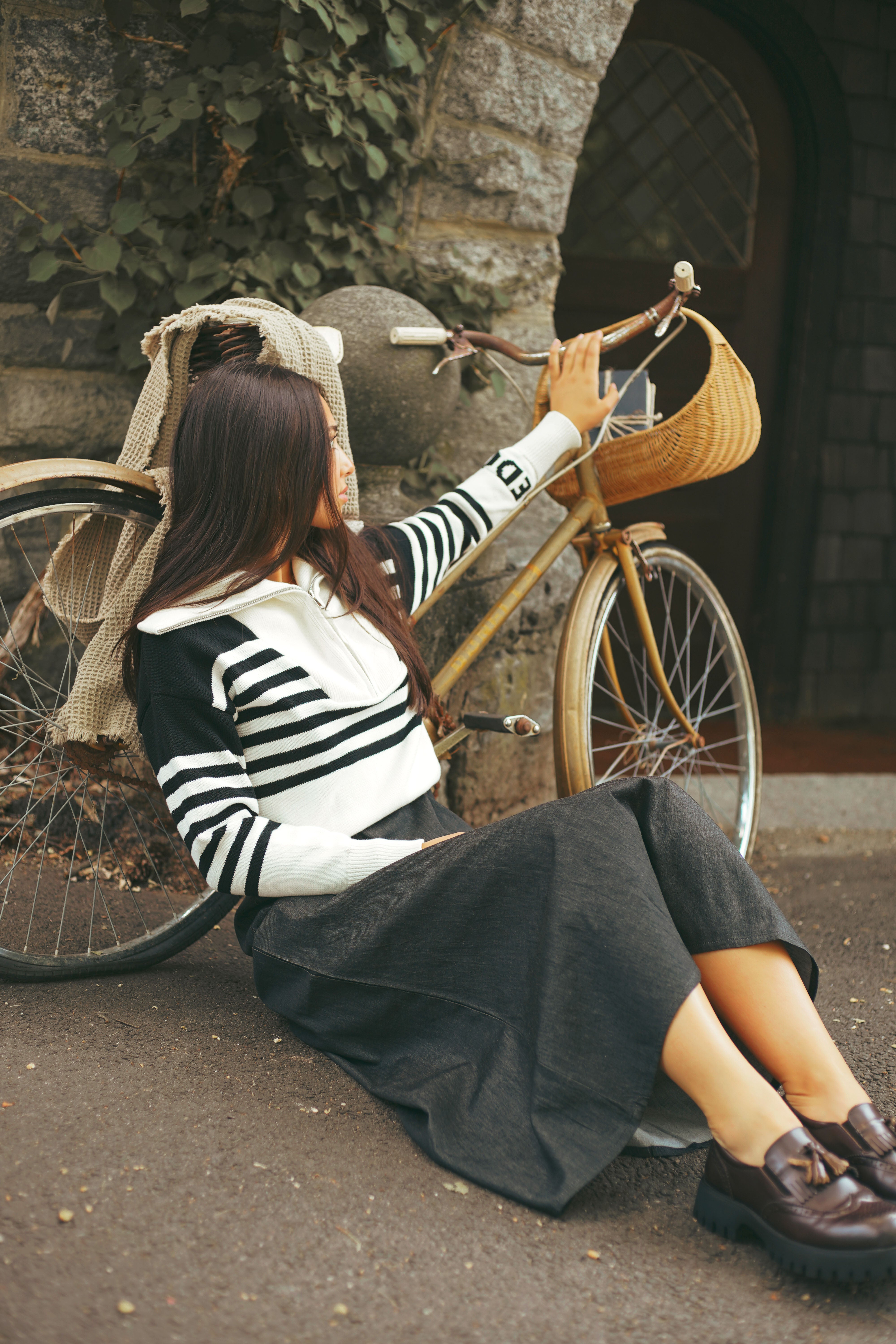 Urban Edge Striped half zip sweater