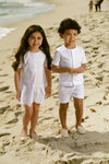 Tiered white dress by Zeebra Kids