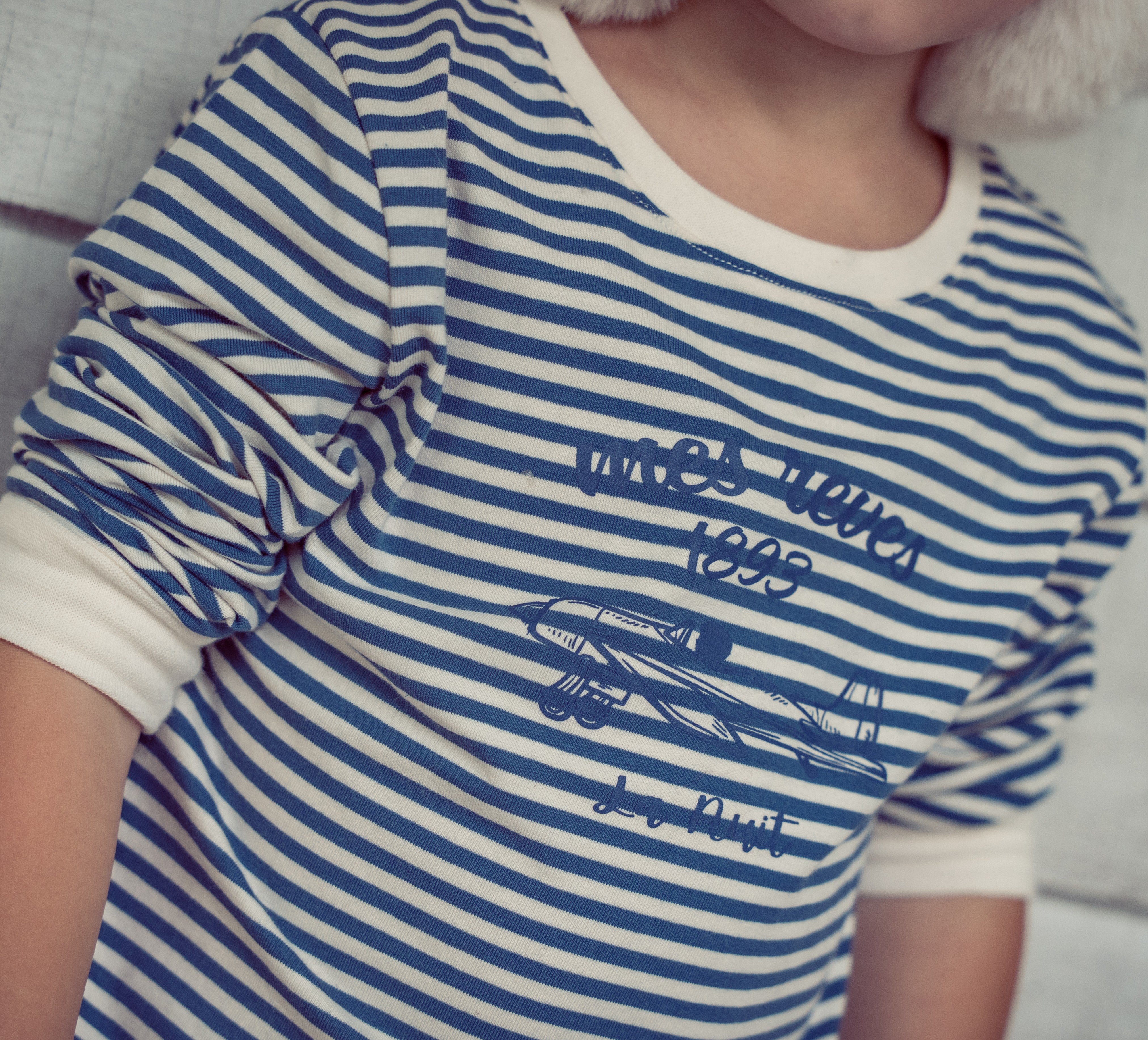 Coco Blanc Blue striped pajamas