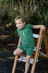 Print green short sleeve tee by Lil Leggs
