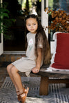 Flower taupe dress by Lil Leggs
