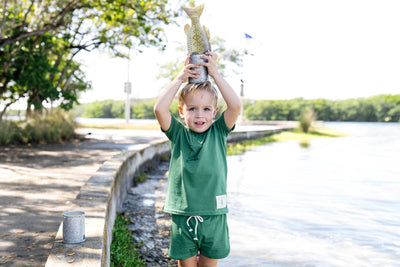 Print green short sleeve tee by Lil Leggs