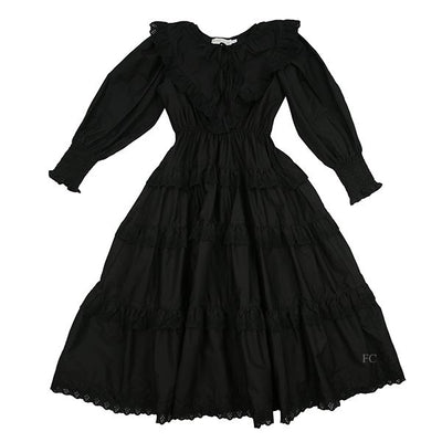 Poplin black long dress by Petite Amalie
