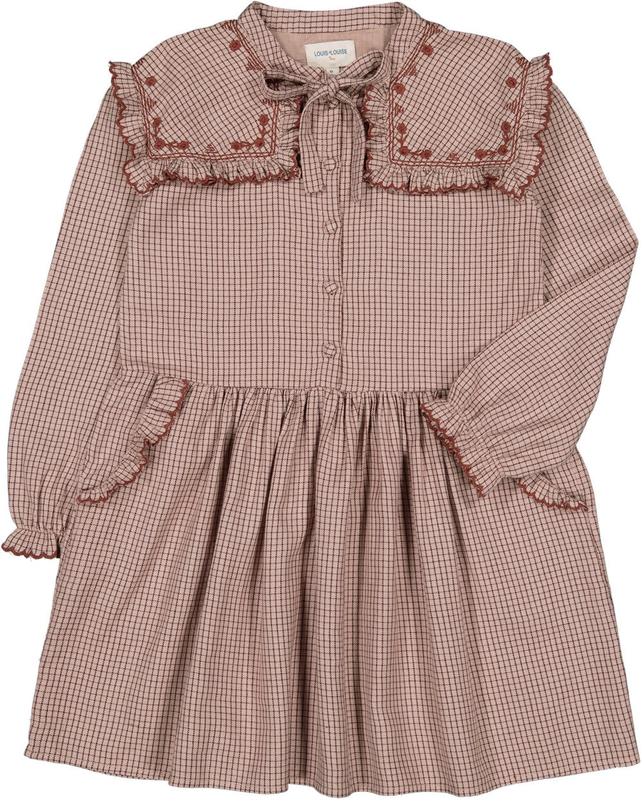 Twill brushed check dress by Louis Louise