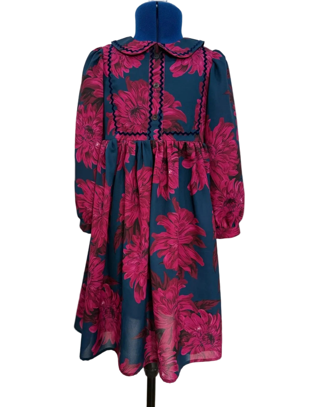 Christina Rohde Trim collar pink floral dress