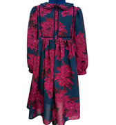 Christina Rohde Trim collar pink floral dress