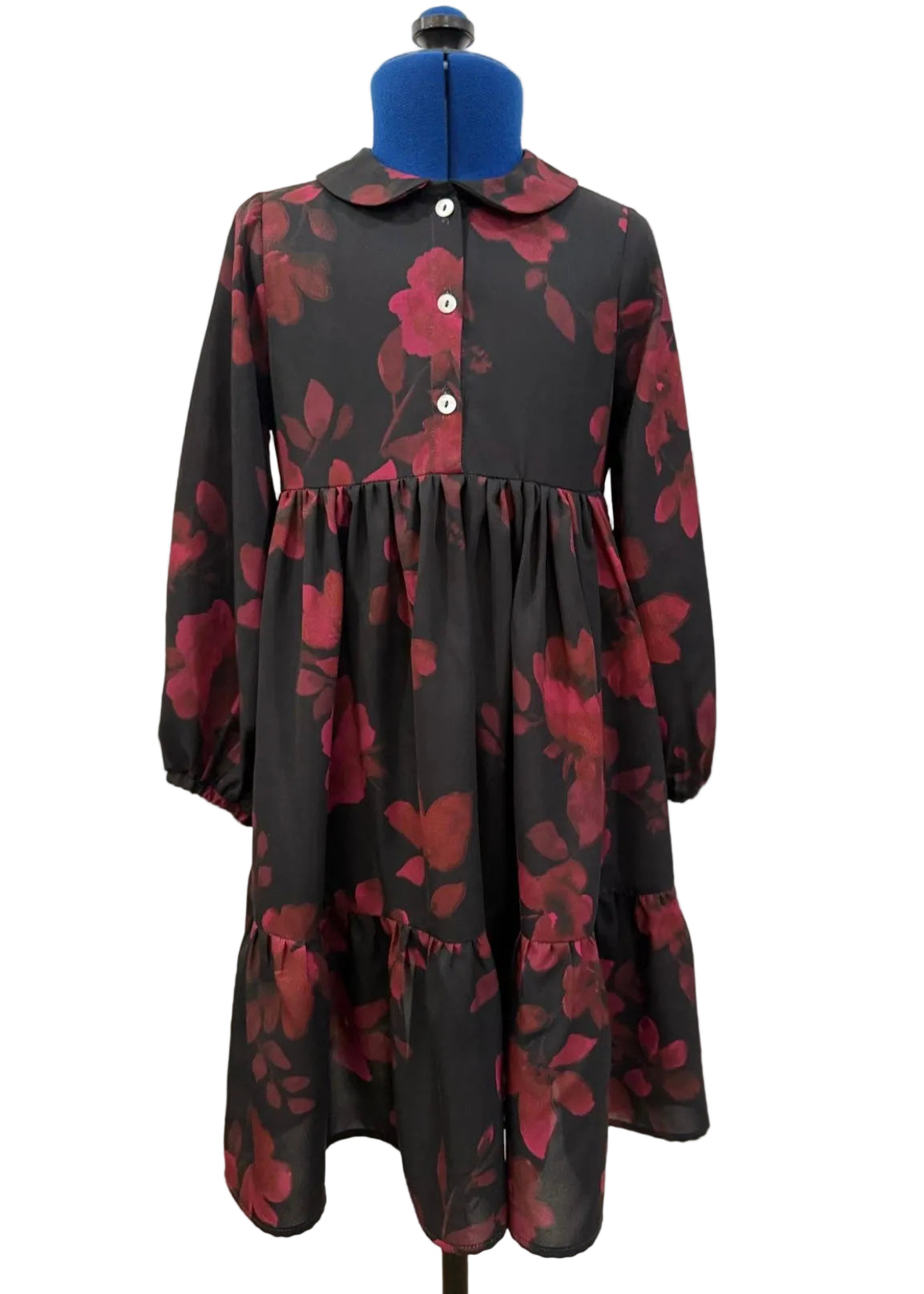 Christina Rohde Tiered red floral dress