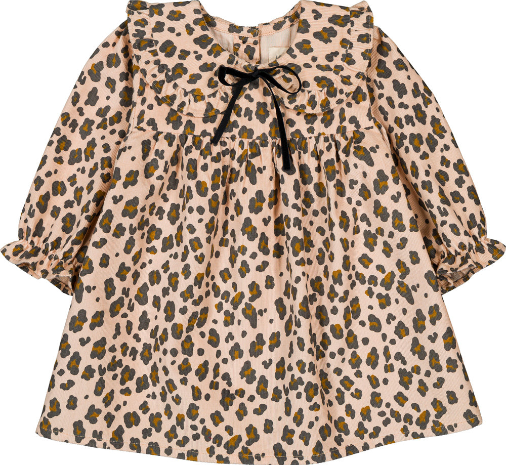 Louis Louise Leopard corduroy beige dress