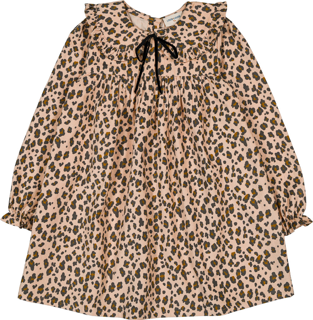 Louis Louise Leopard corduroy beige dress