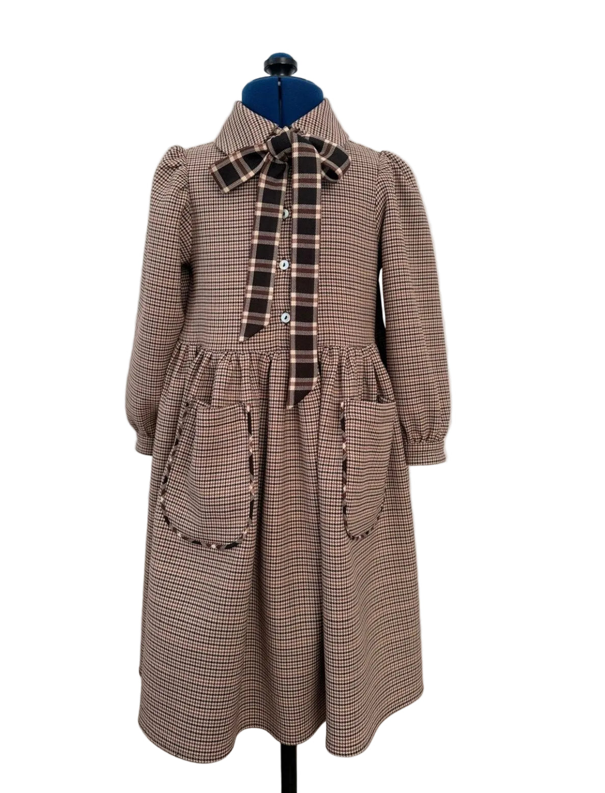 Christina Rohde Plaid bow tie dress