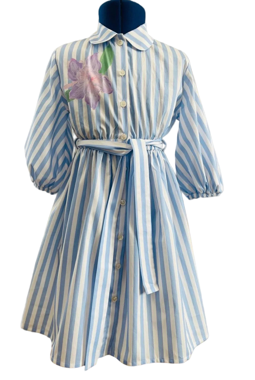 christina rohde blue floral dress Christina Rohde Blue Large Flower Pleated Dress 12 main image 0