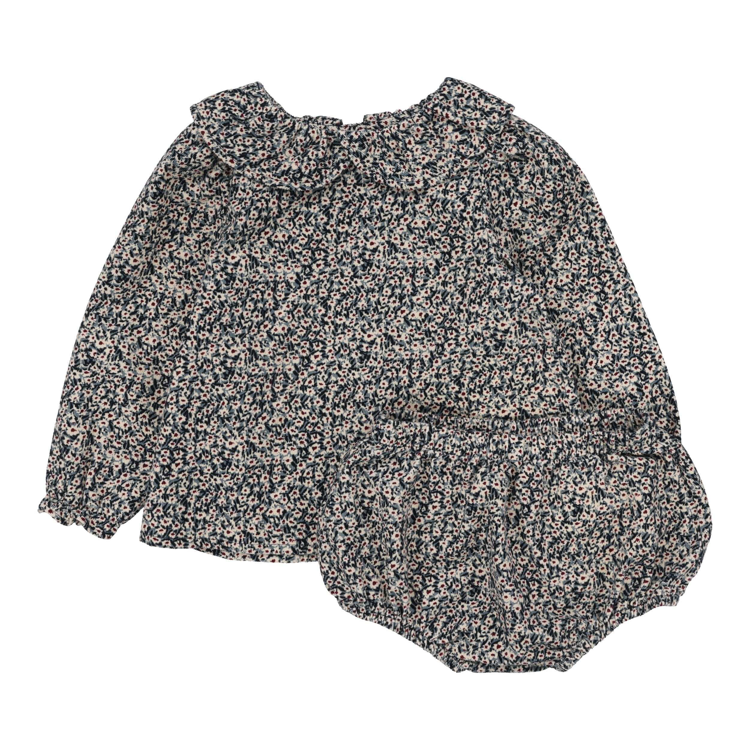 Lil Legs Daisy floral dusty blue set