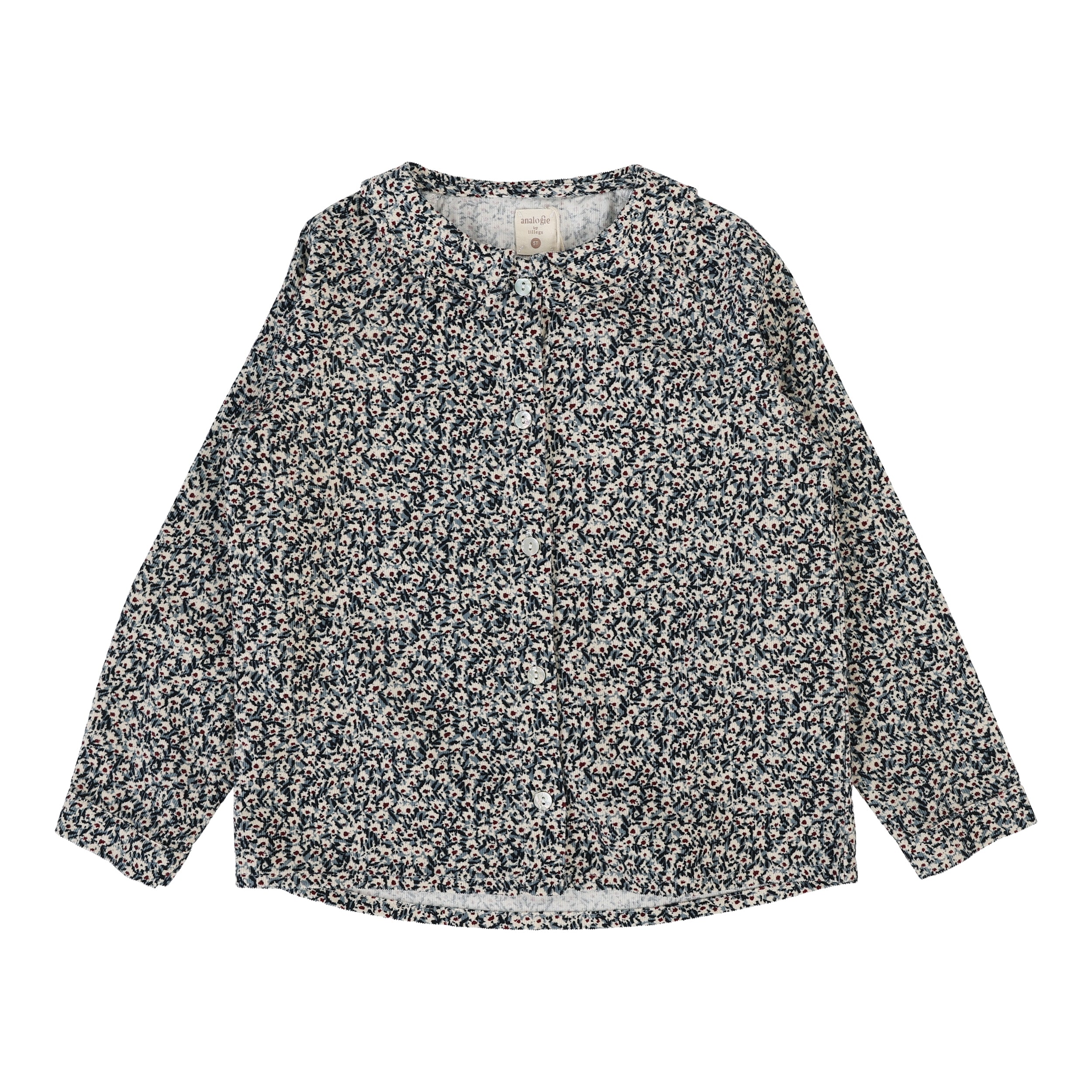 Lil Legs Daisy floral dusty blue blouse