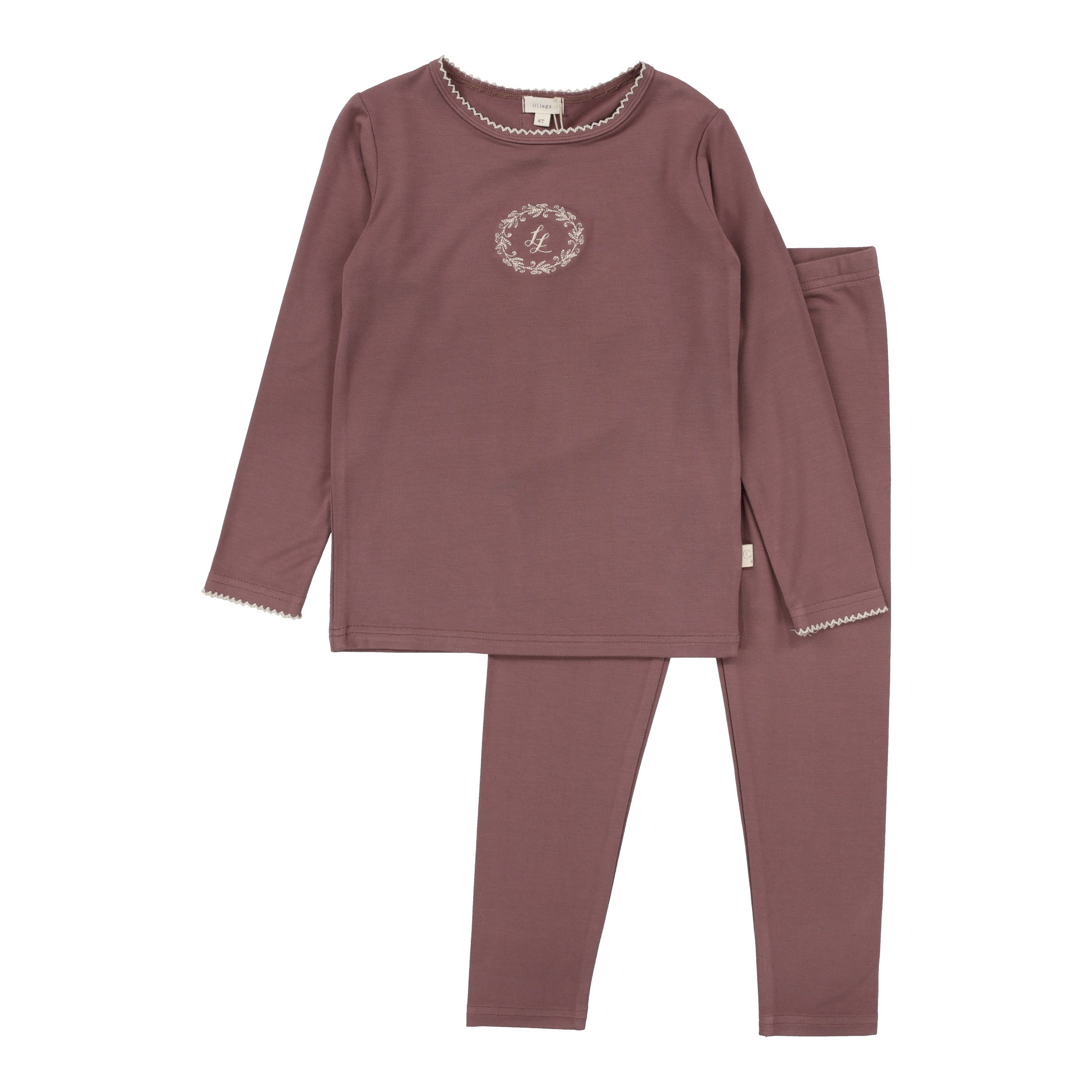 Lil Legs Emblem dusty plum lounge set