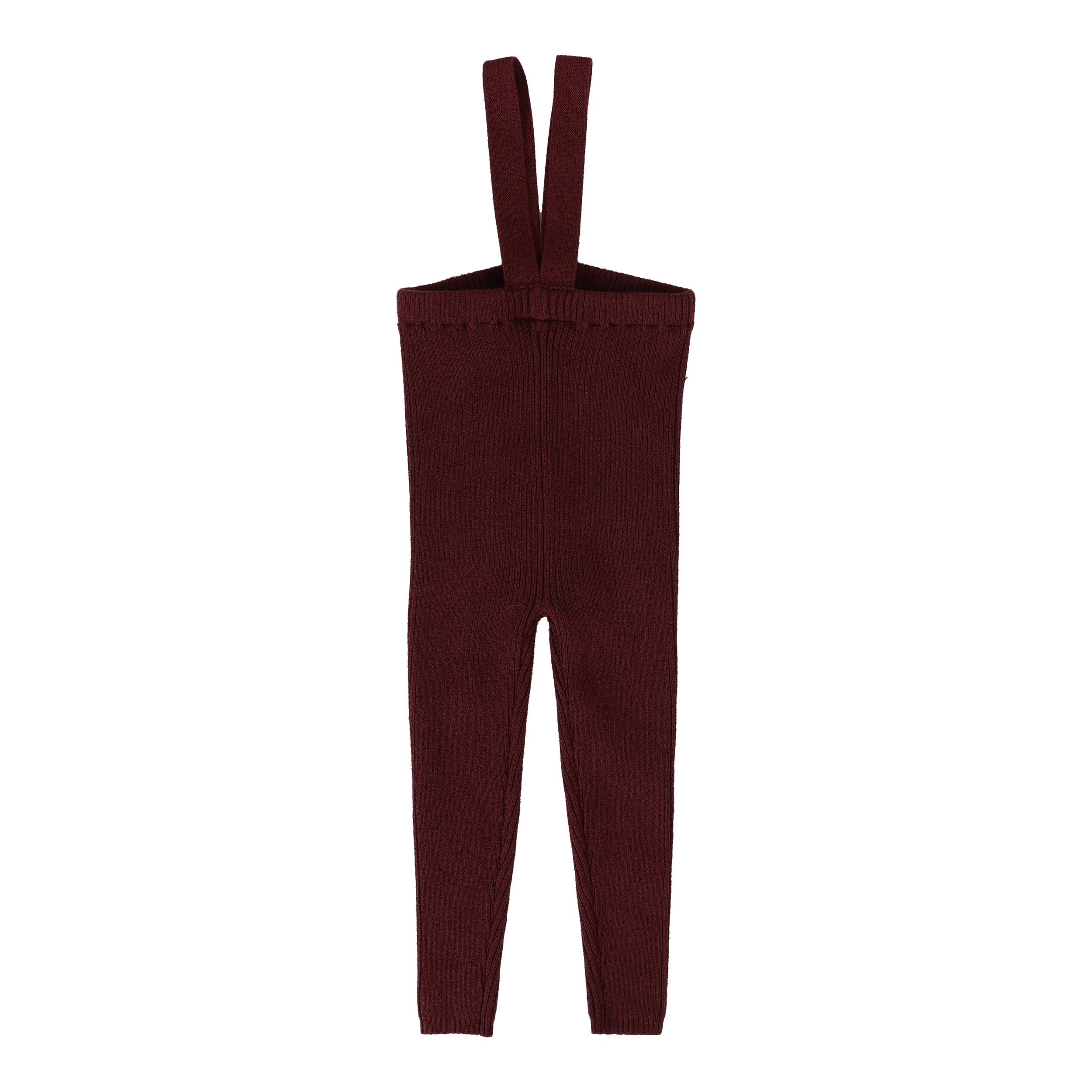 Lil Legs Deep red suspender knit long leggings