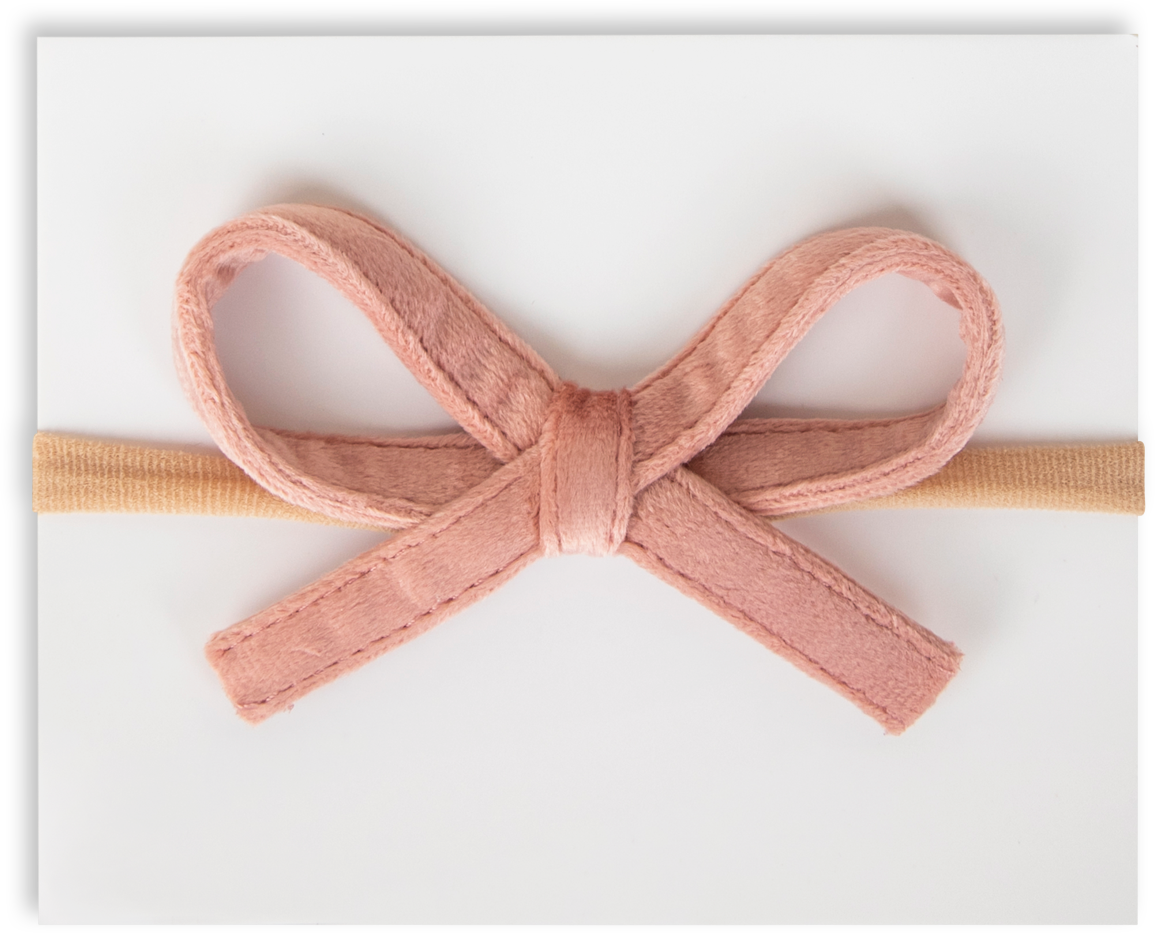 Adora Dusty Pink Velvet Bow Headband
