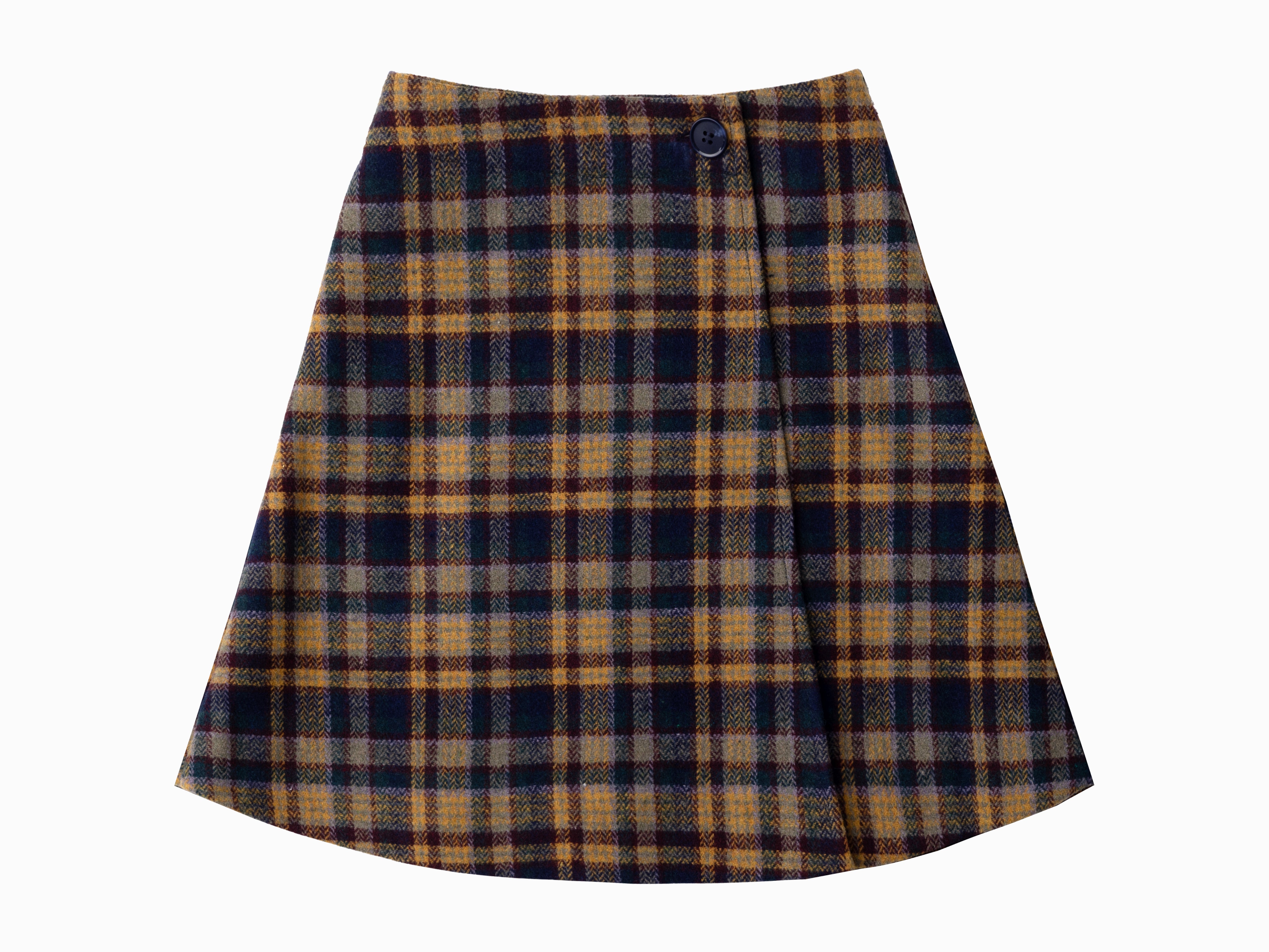 Cottier Aria multi plaid wrap skirt - Flying Colors