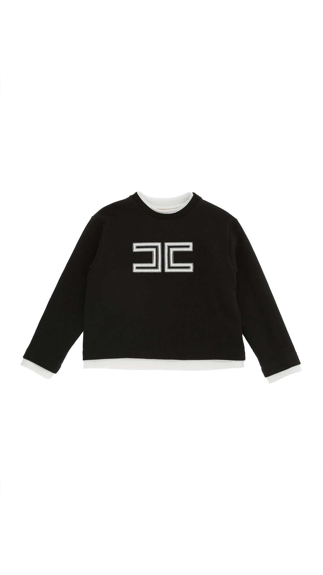 Elisabetta Franchi Logo embroidery black sweatshirt