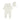 Center embossed white boys footie + bonnet by Bee & Dee