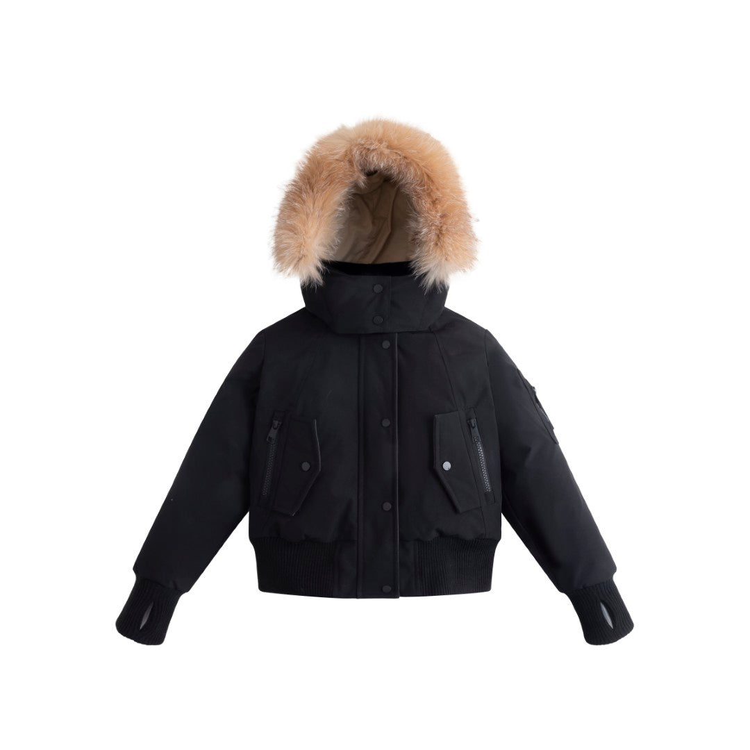 Ellabee Gold fox black canvas coat