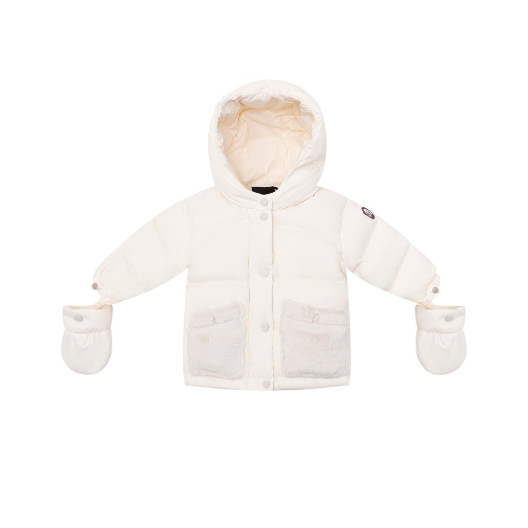 Ellabee Fur pocket off white coat